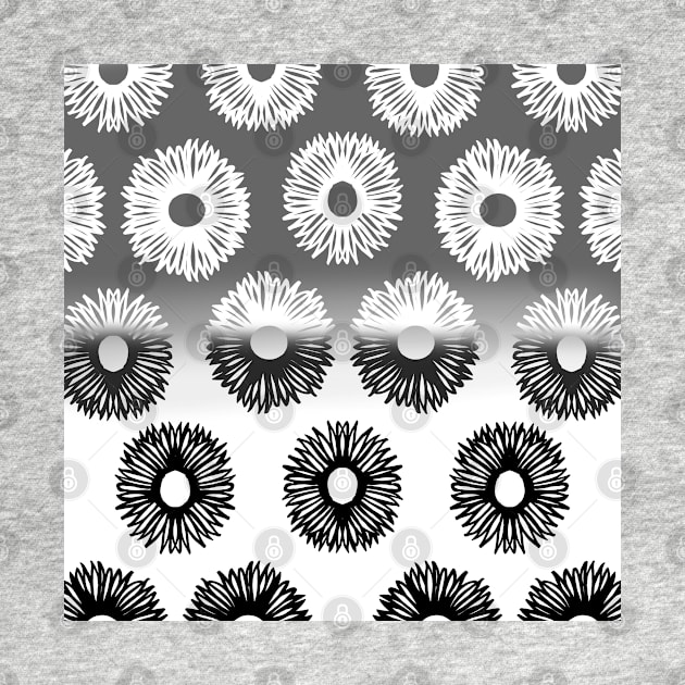 Black & White Gradient Hand-Drawn Flowers by Blue Moon Barn